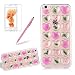 Produktbild Transparent Silikon Hülle für iPhone 6S Plus, Girlyard Elegant Handgefertigte Echte Blumen Muster mit Liebe Herz 3D Design Schutzhülle Ultradünne Weiche Crystal Clear TPU Case Antirutsch Stoßfest für iPhone 6 Plus/ iPhone 6S Plus (5.5 Zoll)