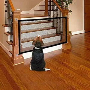 Magic Gate for Dogs Cat Pet Gate Indoor Safety Gates Pet Fence Indoor Outdoor Install Anywhere Safe Guard Safety Pet Enclosure Isolated Gauze Pet Isolation Net Dog Gate for House Indoor Stair Doorway