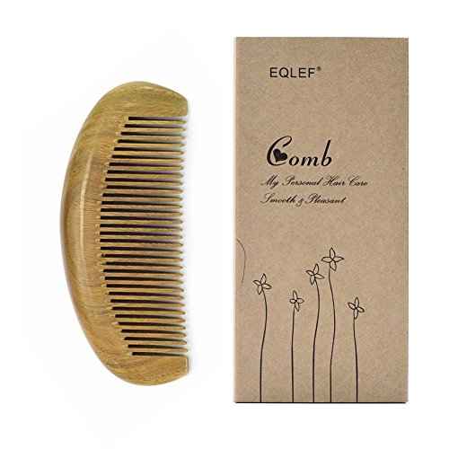 EQLEF® Beard Comb Wooden Comb Green Sandalwood Pocket Comb Small Hair Comb Hair Brush