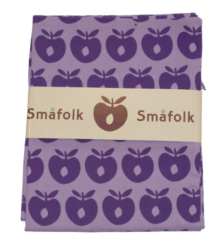 Smafolk Duvet Cover & Pillowcase Set with Apple Print (Light Purple, One Size)