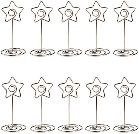 Shoppingmoon Star Shape Place Card Photo Stand Holder Pictures Holder Note Clips Wedding Party Favor Pack 10pcs