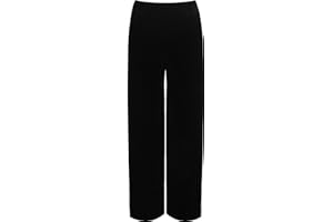 WearAll Women's Velour Velvet Palazzo Trousers Wide Flared Leg Ladies Pocket Pants 12-26