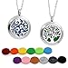 Produktbild 2PCS Aromatherapy ätherisches Öl-Diffusor-hängende Halskette, hypoallergenes Edelstahl-Locket mit 23 "Kette 12 Nachfüll-Auflagen-Geschenk