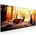 Produktbild Bilder Winter Hirsch Wandbild Vlies - Leinwand Bild XXL Format Wandbilder Wohnzimmer Wohnung Deko Kunstdrucke Orang 1 Teilig -100% MADE IN GERMANY - Fertig zum Aufhängen 003812a