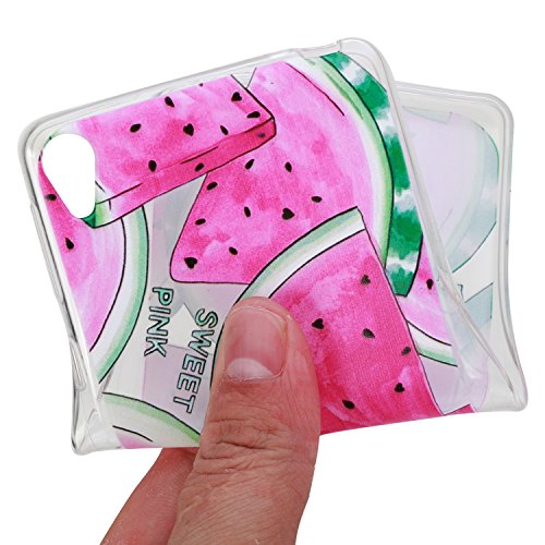 Sony Xperia E5 hülle,Sony Xperia E5 Case, Cozy Hut Kratzfeste Plating TPU Silicone Case Schutzhülle Ultra Dünn Tasche für mit Sony Xperia E5 Hülle Case Transparent – Wassermelone - 4