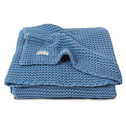 Preisvergleich Produktbild Jollein 516-511-65087 Baby Strickdecke Heavy Knit blau 75x100 cm
