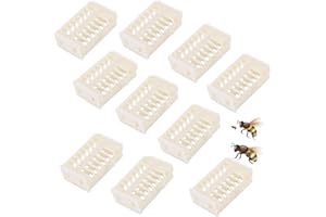 Nuluxi Blanc Plastique Reine Abeille Cage Plastique Abeille Reine Cage de Marquage Blanc Matériel D'élevage de Reines Abeille Vous Aider à Attraper Abeille Rapidement Outil Essentiel pour L'apiculteur