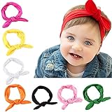 Kfnire 8Pcs Newborn Baby Kids Girls Rabbit Ears Hairband Turban Bow Knot Headband