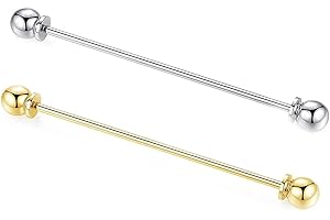 Hezhou Tie Pin Metal Tie Clip Men's Collar Pin Tie Clip Bar Chain Shirt Collar Pin Suit Brooch Lapel Pin for Shirt Men's Accessories Costume Clothing