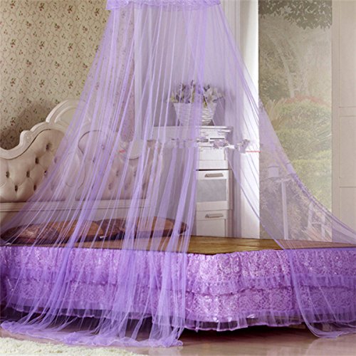 KingFly Elegant Round Lace Insect Bed Canopy Curtain Dome Mosquito Net