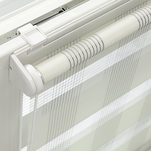 Gardinia 33912 Easyfix Doppelrollo Karo 75 x 150 cm, weiß - 3