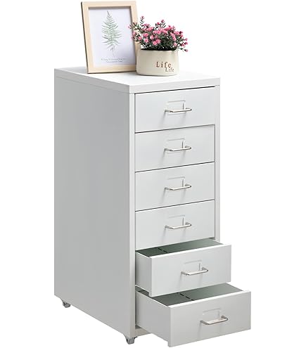 vidaXL Ladeblok verrijdbaar 28x41x69 cm metaal wit