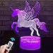 Produktbild Einhorn Geschenk Einhorn Nachtlicht für Kinder, 3D Licht Lampe 7 Farben ändern mit Remote Urlaub und Geburtstagsgeschenke Ideen für Kinder (Einhorn2)