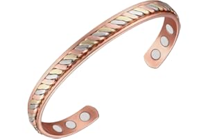 Vicmag Copper Bracelet for Women Men Magnetic Bracelet Ultra Strength Magnets 99.9% Solid Pure Copper Adjustable Size with Gift Box