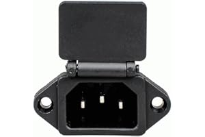 TECHZOCO Connettore IEC C14 maschio a 3 pin, connettore di alimentazione, spina maschio IEC C14, collegamento saldatura, adatto per montaggio su pannello telaio, 250 volt, 10 A