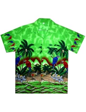 Original King Kameha | Funky Hawaiihemd | Herren | XS - 12XL | Kurzarm | Front-Tasche | Hawaii-Print | Papagei...