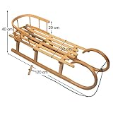 Babys-Dreams Hörnerrodel 120cm mit Rückenlehne + Zugleine Schlitten Holzschlitten Kinderschlitten NEU - 7