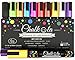 Price comparison product image Chalk Pens - Pack of 10 neon Colour Markers. Used on Whiteboard, Chalkboard, Window, Blackboard - 6mm Reversible Bullet & Chisel Tip