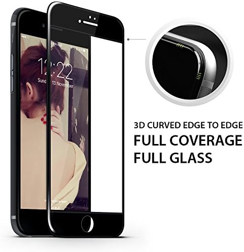 3D Screen Protector for iPhone 7, [Full Glass] Bearshifu Full Coverage [3D Curved] Tempered Glass Screen Protector, Ultra Thin Anti-scratch Edge to Edge Protector Cover for iPhone 7 (Black)