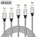 Produktbild WUXIAN Phone Ladekabel MFi Zertifiziert 5 Pack [3/3/6/6/10FT] USB Nylon Kabel und Metallstecker für iPhone XS/X/XR/Max/8/8Plus/7/7Plus/6 Plus/6/5/5S/6s,Pad Mini/Air,Pod 5/7 - Schwarz und Weiß