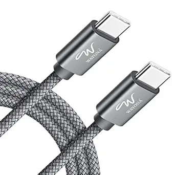 Wayona Type C to Type C Fast Charging Cable 3A USB Type C Braided Cord Compatible with Samsung Galaxy M51 S20 Ultra,A51,iPad pro 2018 etc (1M, Grey)