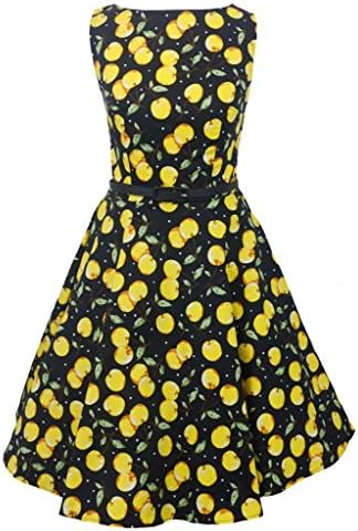 New Vintage 1950s Style Cherry Print Swing Dress Size 14
