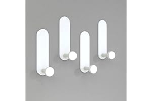 JS Self Adhesive Hooks Sticky Hooks Extra Strong Stick on Wall Over Door for Hanging Clothes Coat Robe Bath Towel in Bathroom Shower Kitchen