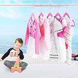 Songmics 20 Stück Kinder-Kleiderbügel mit Samt überzogen, 360 Grad drehbar, Antirutsch rosa 30 cm CRF20P - 2