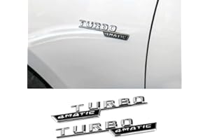 YK ZAOOER 1Pair Turbo 4MATIC Emblem Logo Side Fender Autocollant Pour Mercedes Benz AMG W176 W169 A180 A200 A250 A209 A45 A160 W221 CLK GLE,Bright silver