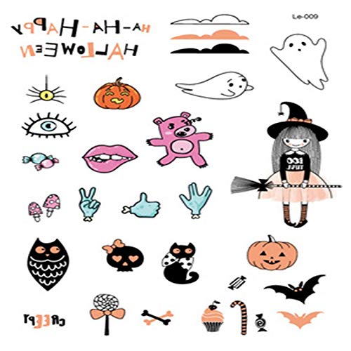 qumingchenba Halloween Beauty Decal Portable Temporary Tattoo Stickers Waterproof Tattoos