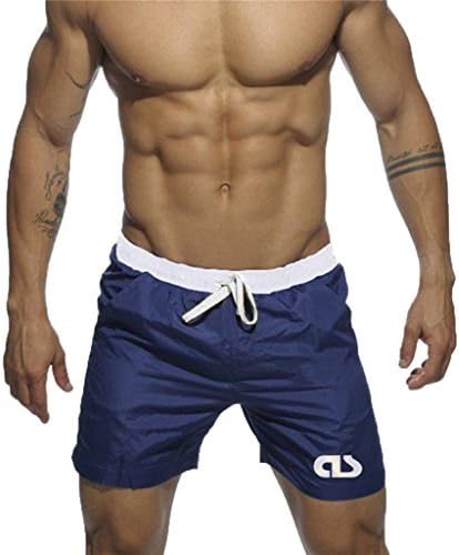 Gfirmament Men's Beach Shorts Quick Dry Lightweight Short Swiming Trunks with Pockets (M_ Waist:33"-37"/86cm-94cm, Dark Blue)
