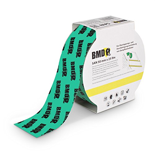 BMD – san Klebeband (Grün – 50mm x 25lfm) zur Verklebung von Dampfsperrfolien, Dampfbremsfolien, Dampfbremse, Dampfsperre - 4