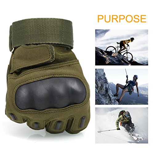 OMGAI Männer Voller Finger Militärische Taktische Handschuhe Des Harten Knöchel Mit Klettverschluss Für Airsoft Armee Paintball Motorrad Outdoor Sport Schwarz L - 6