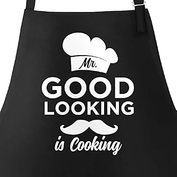 Lustiges Geschirrtuch „Mr. Good Looking Is Cooking“ – 40,6x61 Cm, Saugstark, Als Küchengeschenk