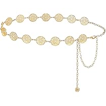 Ceinture Élastique Femme Avec Nœud Doré - Chaîne Métal Réglable - Pour Robes, Jeans, Tenues Décontractées Ou Formelles