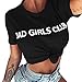 Produktbild T-Shirt,Honestyi 2018 Neueste Modell Frühling-Sommer Damen Oberteile 'Bad Girls Club' Word-Drucken Lose Blusen O-Asschnitt T-Shirt Westen Pullover Tops Streetwear (S, Schwarz)