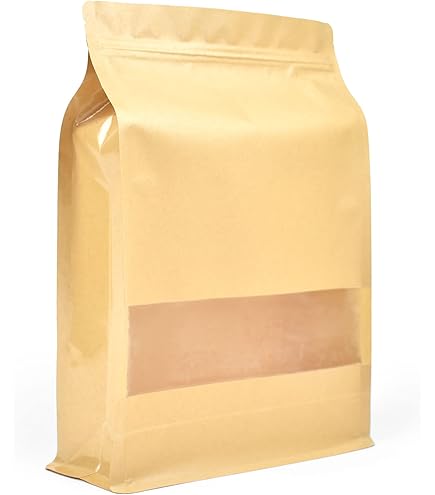 Evergreen Goods 50 Kraft Brown Window Pouch Paper Bag - 160x260 Mm| Heat Sealable & Zip Lock Bags Moistureproof | Easy Stronge Splashproof | Food Packaging Coffee Beans | Gifts For Valentine