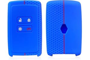 CUTEFLY Mnixy Funda de Silicona para Llave de Coche para Renault Captur Megane Talisman Espace Clio Zoe Koleos Scenic 4 Arkana Dacia Sandero (Azul)