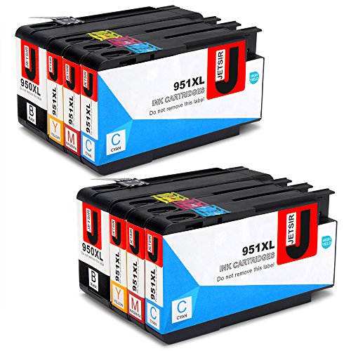 JETSIR Kompatibel Druckerpatronen Ersatz für HP 950XL 951XL, Hohe Ergiebigkeit Kompatibel Mit HP Officejet Pro 8600 8610 8620 8630 8640 8100 8625 8615 8660 251dw 276dw 271dw Drucker (2 Schwarz,2 Cyan,2 Magenta,2 Gelb)