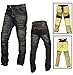 Produktbild XTRM Neu Motorradjeans Motorrad Kevlar gefüttert Aramid Jeans, Slim-Fit-Design Denim-Jean Motorradhose Herren Damen Jeans mit Schutzfunktion, SCHWARZ, BLAU (Schwarz, W30, InsideLeg31)