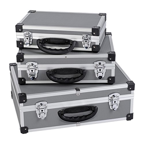 3-in-1 Alukoffer Aluminium Rahmen Koffer Allround Werkzeugkoffer-Set – schwarz - 2