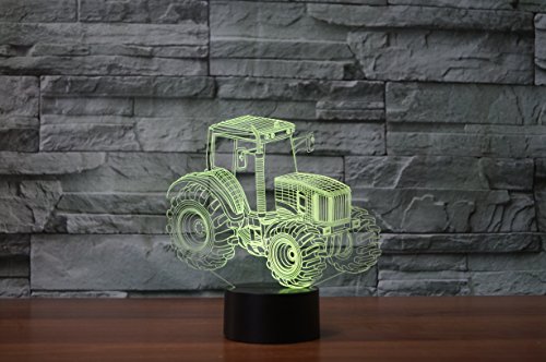 Traktor Hologramm 3d Lampe Nachttischlampe, Nachtlicht fürs Kinderzimmer, LED Lampe fürs Wohnzimmer - 4