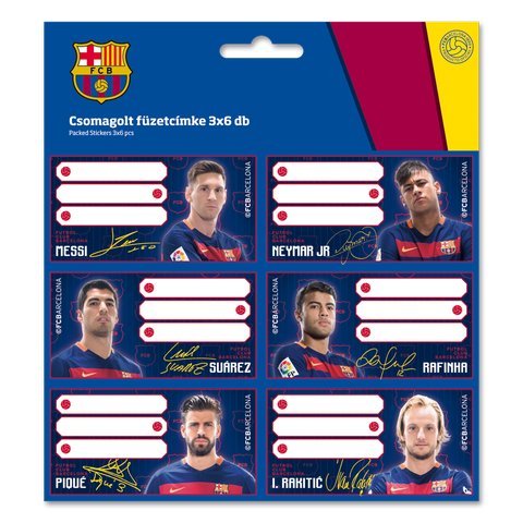 Preisvergleich Produktbild FC Barcelona Etiketten Messi Stickers Aufkleber 18 Stück