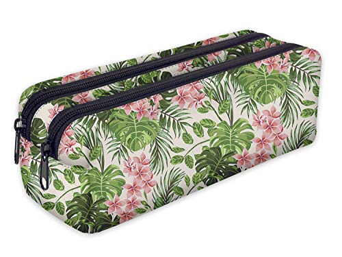 Preisvergleich Produktbild Mäppchen Federtasche Schlamperbox Federmäppchen Schüleretui Stiftemappe mit Zwei Reißverschlüssen Palm 2 [107]