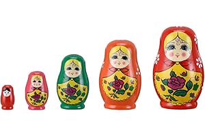 jojofuny 1 Set Piccole Bambole Russe di Nidificazione Bambini Bambole Matrioska Fatte a Mano Bambole di Nidificazione Bambini Piccoli Che Impilano Bambole di Nidificazione
