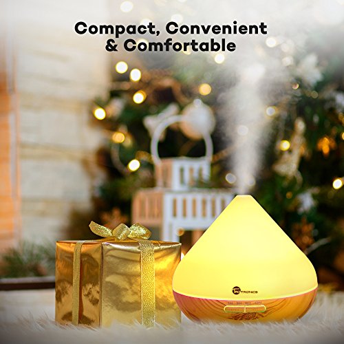 Aroma Diffuser 300ml TaoTronics Luftbefeuchter Oil Düfte Humidifier Holzmaserung LED mit 7 Farben für Yoga Salon Spa Wohn-, Schlaf-, Bade- oder Kinderzimmer Hotel - 2