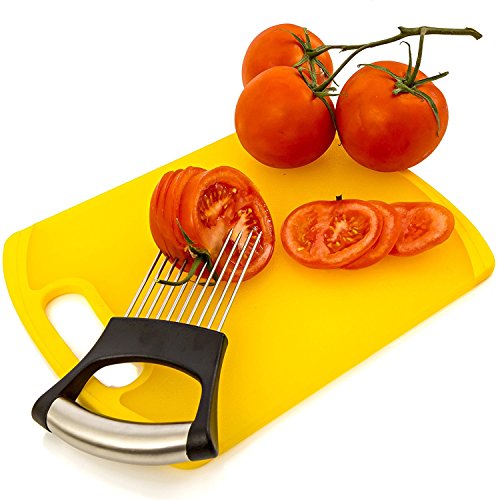 Premium Onion Holder For Slicing / Vegetable Potato Cutter Slicer / FULL GRIP HANDLE / Odor Eliminator / Stainless Steel Cutting Kitchen Gadget / Onion Peeler (Onion Holder For Slicing) - 4