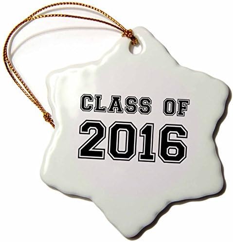 cwb2jcwb2jcwb2j 3-Inch Porcelain Snowflake Decorative Hanging Ornament, Inspirationzstore Typography - Class Of - Graduation Gift - Graduate Graduating High School University Or College Grad Black