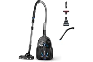 Philips PowerPro Expert 7000 Series - Aspirapolvere senza sacco, Bocchetta TriActive+ LED, Filtro per allergie, 900 Watt, Nero lucido (FC9747/09)