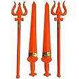 Vidhyapati Plastic Weapon Role Play Toy for Kids | Smooth Edges Activity Toy. (2-Trishul/2-Talwar (Combo - 4 Pcs))